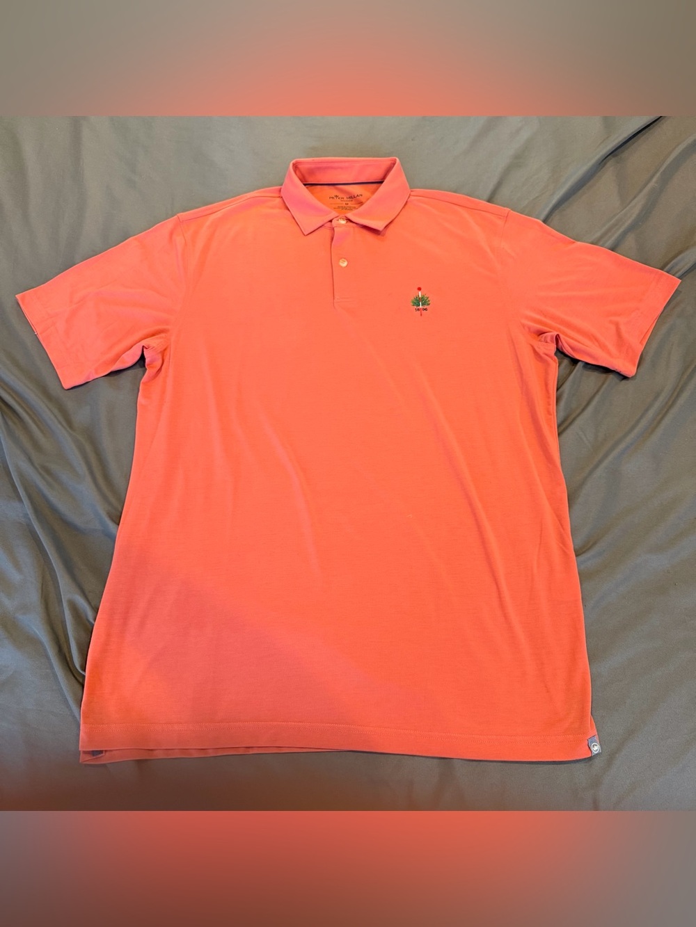 Peter Millar Polo Shirt Men's Medium Pink Seaside Wash Cotton Short Sleeve